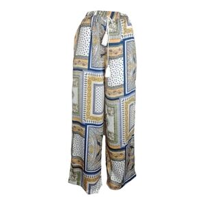 Blue White Yellow Wide Leg Pants